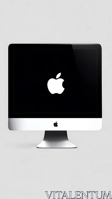 Minimalist silver desktop quietly frames a glowing logo