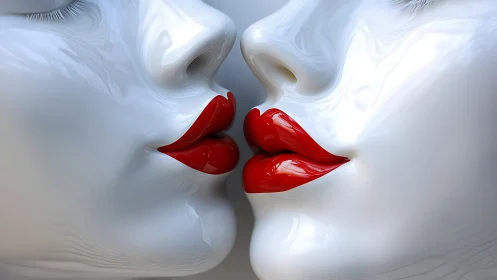 Crimson Whispers Meet White Solitude.