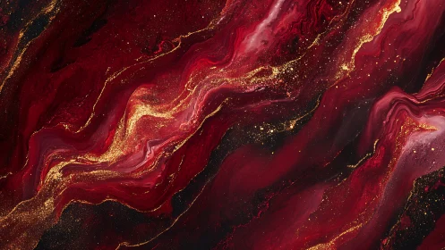 Crimson nebula currents swirling with soft golden sparks.