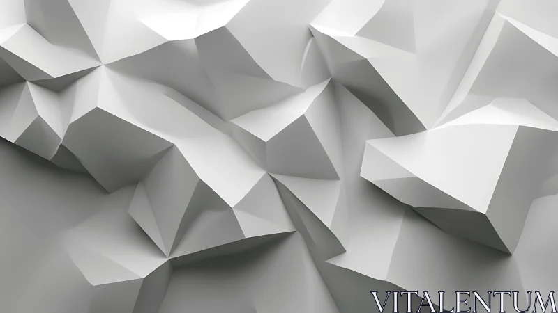 Geometric low poly white surface with angular folded planes.