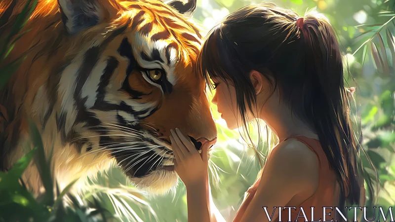 Child-tiger ocular convergence under diffused forest luminance.