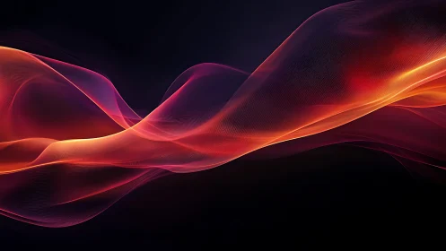 Red and Gold Fluid Motion Against Black Background