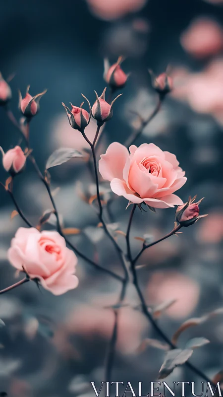 Gentle Rose Blooms in Soft Focus.