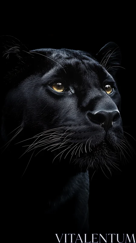 Black Panther Portrait with Golden Eyes.