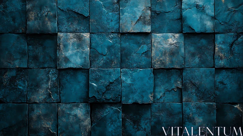 Textured blue stone tiles arranged in uniform grid pattern.
