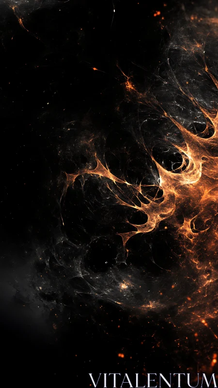 Fractal solar flare filaments ignite a deep cosmic void