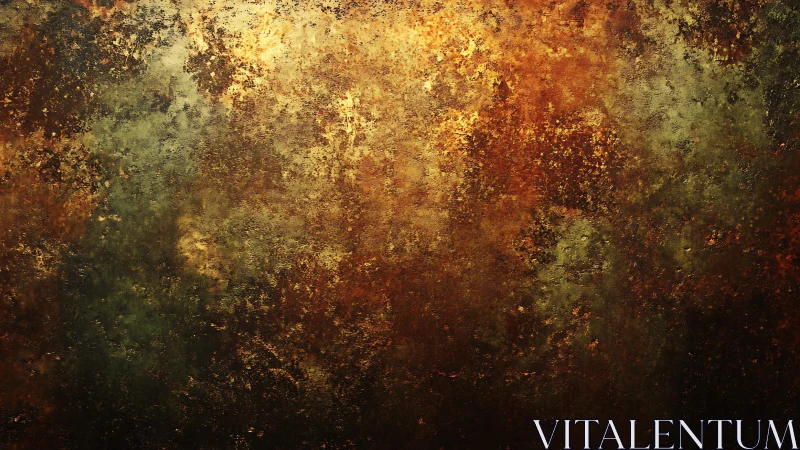 Textured Abstract Painting with Warm Golden and Brown Tones.