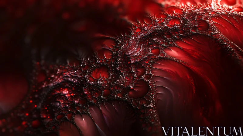 Crimson fractal veins weave molten organic landscape.
