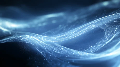 Luminescent particle waves render translucent energy ribbons