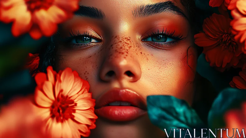 Freckled starlight lingers quietly between blazing petals