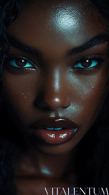 Luminous close-up portrait celebrates glowing confident beauty