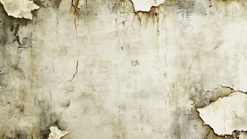 Weathered plaster wall shows peeling paint and fine cracks.