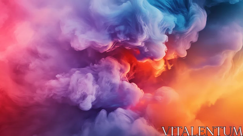 Colorful abstract cloudscape with dense swirling forms.