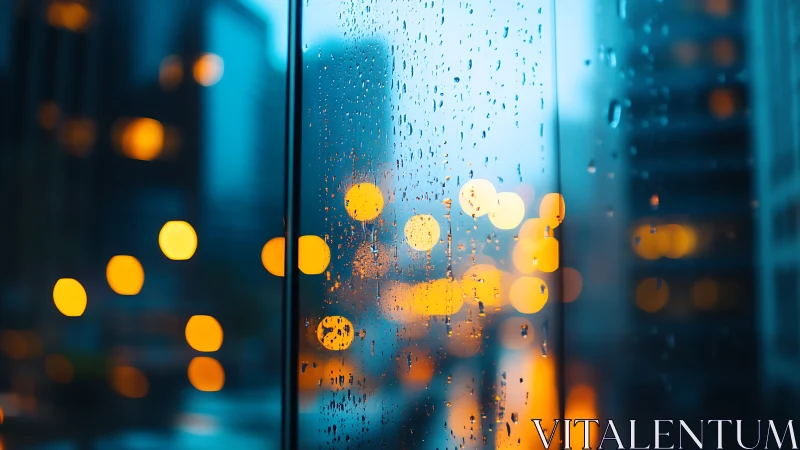 Rainlit window sings over blurred neon city constellations.