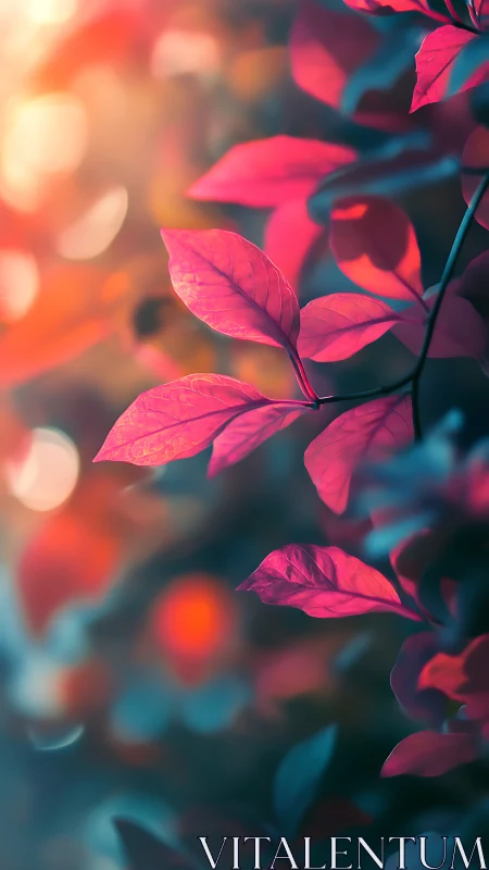 Neon dusk leaves drifting through a dreamlit forest glow.
