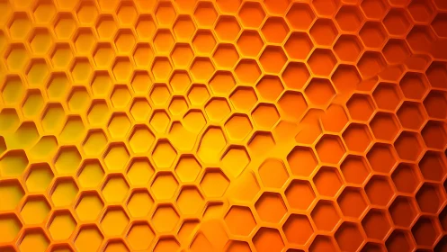 Honeycomb waves ripple across molten orange geometry
