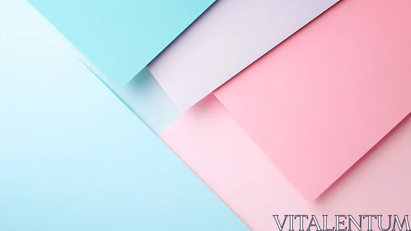 Pastel diagonal cardstock layers in soft cyan and blush tones