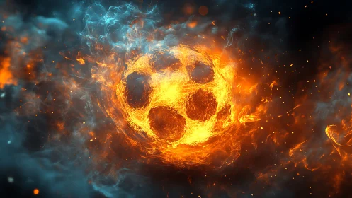 Stellar fireball shapes a cosmic soccer dream in motion