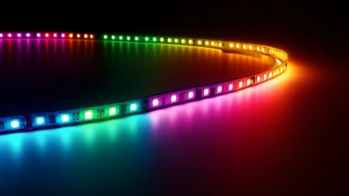 Programmable RGB LED strip emits continuous gradient spectrum