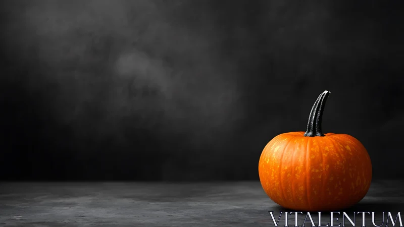 Vibrant pumpkin glows softly against a moody dark backdrop