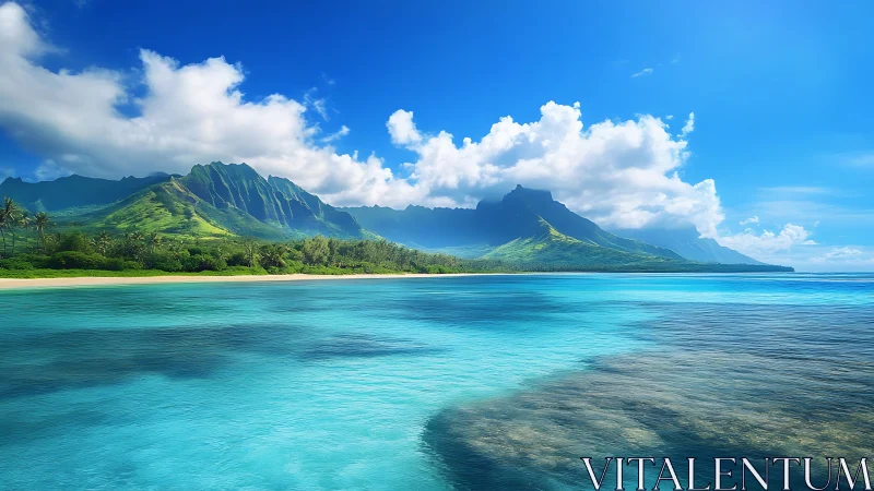 Tropical Paradise Awaits With Lush Green Mountains