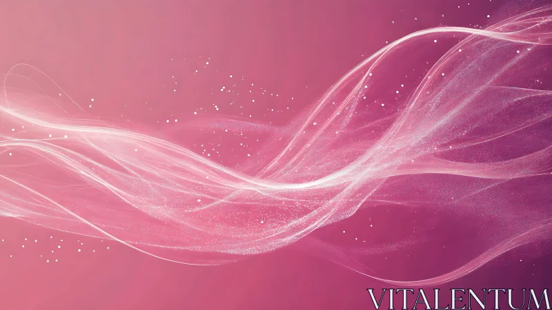 Luminous pink energy waves flow diagonally across gradient field