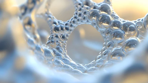 Transparent Soap Bubbles Macro Abstract, Soft Focus Digital Art.
