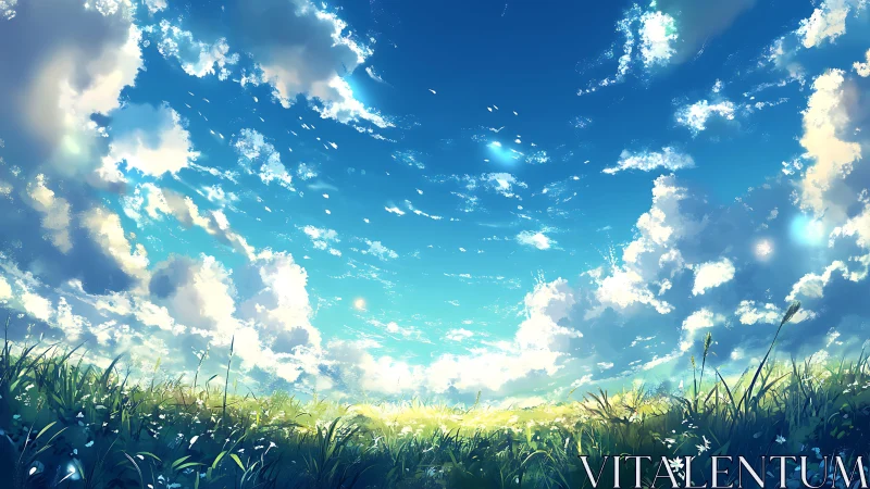 Daydream meadow under a sweeping cathedral of summer sky.