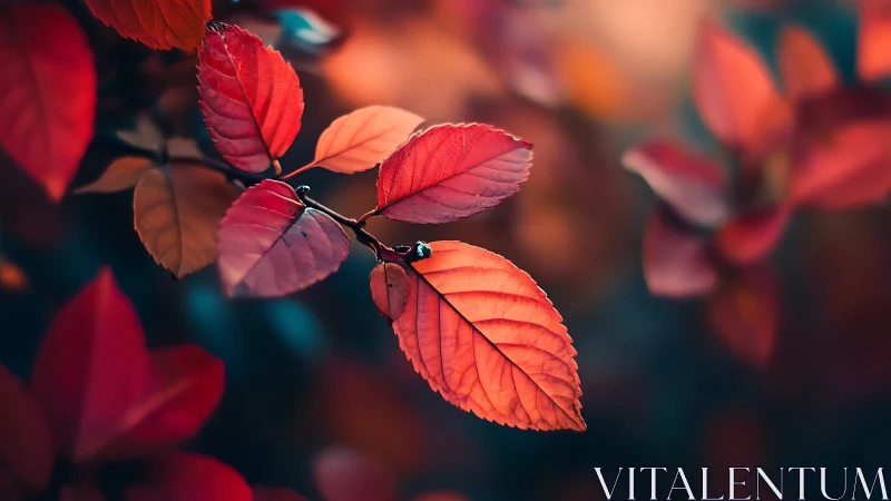 Gentle autumn leaves glow softly against a dreamy blur