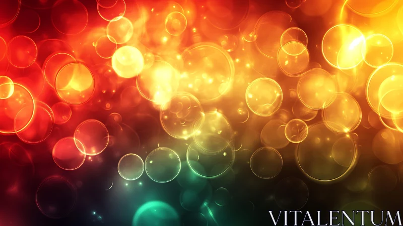 Vibrant abstract bokeh lights in warm glowing colors, digital style.