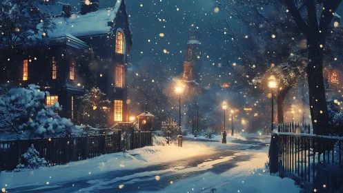 Snowlit townhouses trade secrets with the midnight lanterns