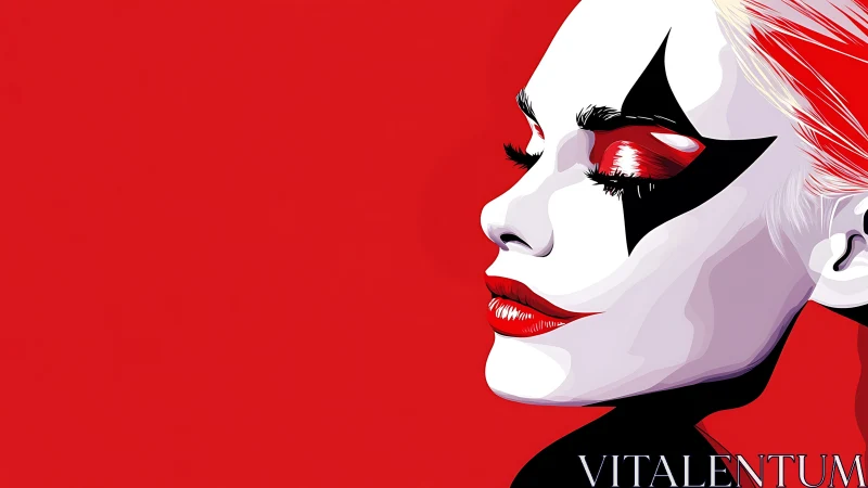 Velvet silence paints a masked siren in crimson dreams