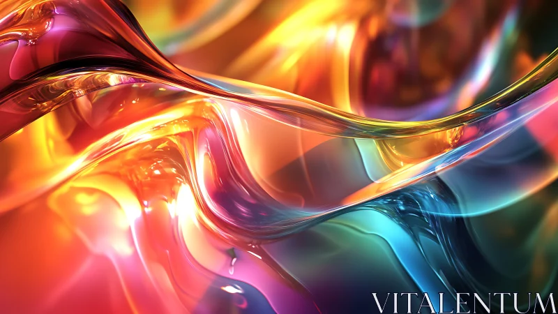 Refractive liquid surfaces render high-gloss spectral light gradients