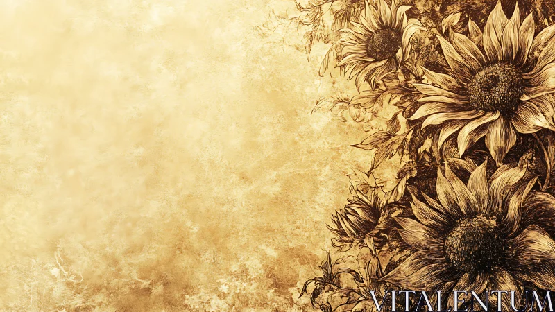 Vintage Sunflower Dreams in Sepia Tones.