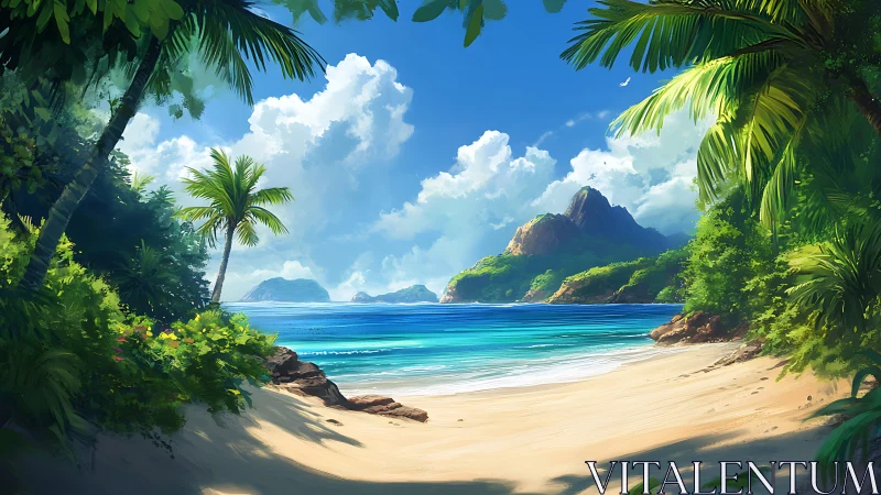 Tropical Paradise Cove Whispers With Verdant Sanctuary