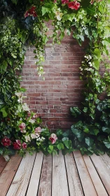Climbing Blooms Frame Rustic Brick Gateway