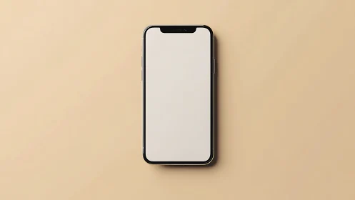 Modern Smartphone with Notch Display on Neutral Background