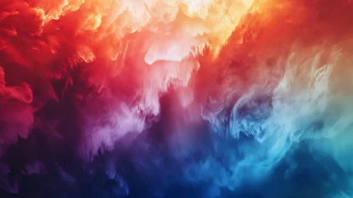 Radiant clouds of color drift gently from warm to cool tones