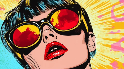 Neon sunglasses swallow the sun and spit out comic thunder