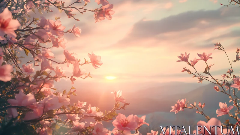 Backlighting Analysis of Magnolia Blooms Against Golden Hour Atmospheric Gradient.