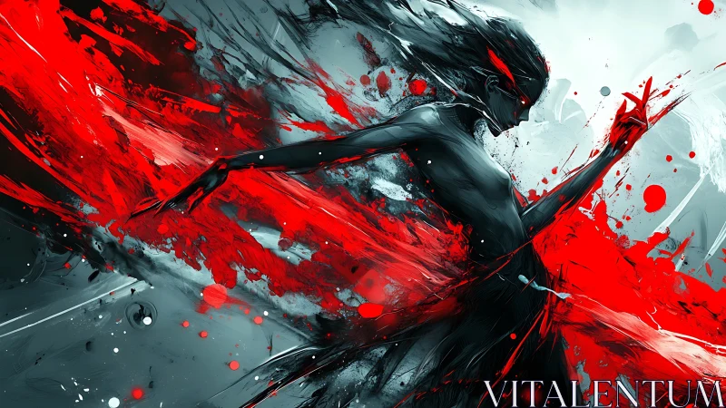 Storm runner in crimson: motion painted in midair.