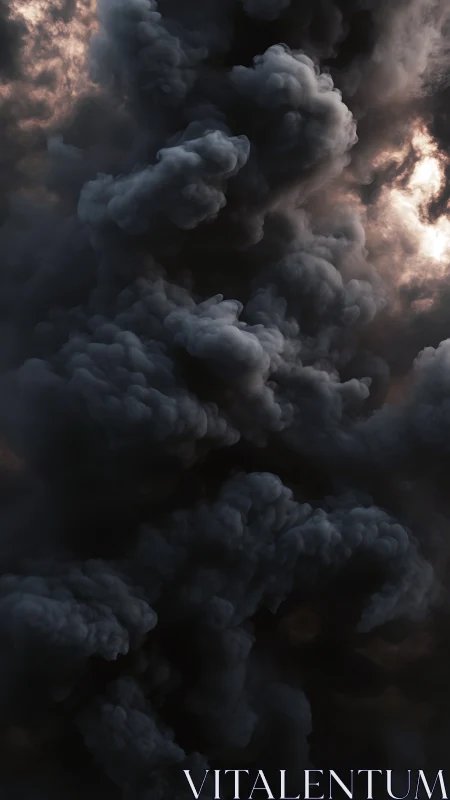 Volumetric turbulent smoke column under grazing backlight.