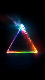 Prismatic cosmic pyramid glowing with gentle rainbow light.