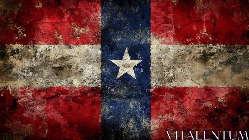Weathered Texas-style flag blends star and stripes texture.