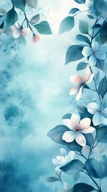 Luminescent Botanical Composition with Translucent Floral Forms and Tonal Gradient