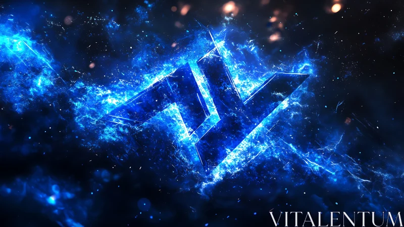 Electric sigil detonating in a storm of cobalt plasma.