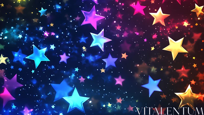 Chromatic starfield array with luminous gradient scattering.