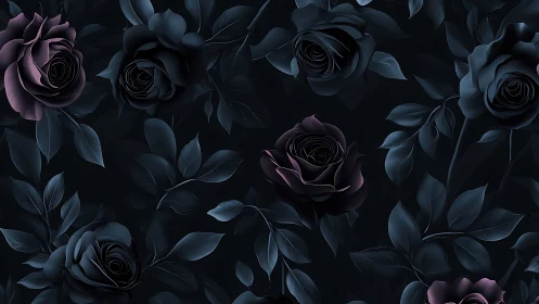 Dark Rose Botanical Study: Nocturnal Blossom Analysis.