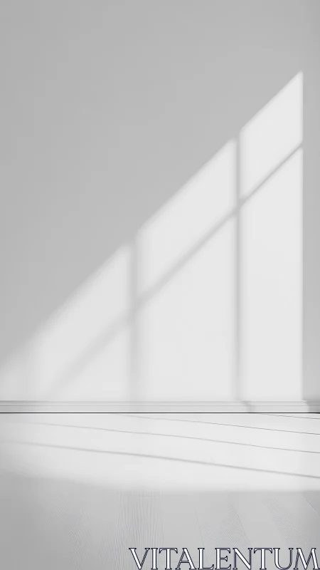 Rectilinear window projection across minimal white interior wall.