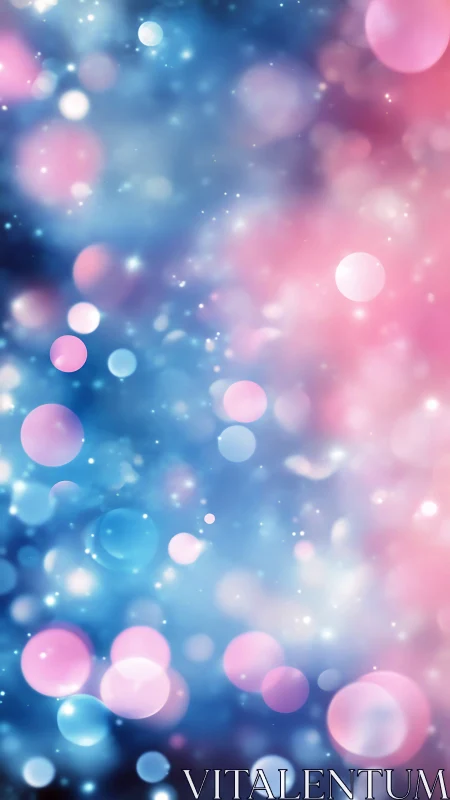 Defocused bokeh circles overlay blue and pink gradient field